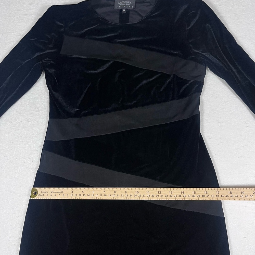 Laundry by Shelli Segal Black Velvet Evening Dress Petite 8P - Picture 5 of 8